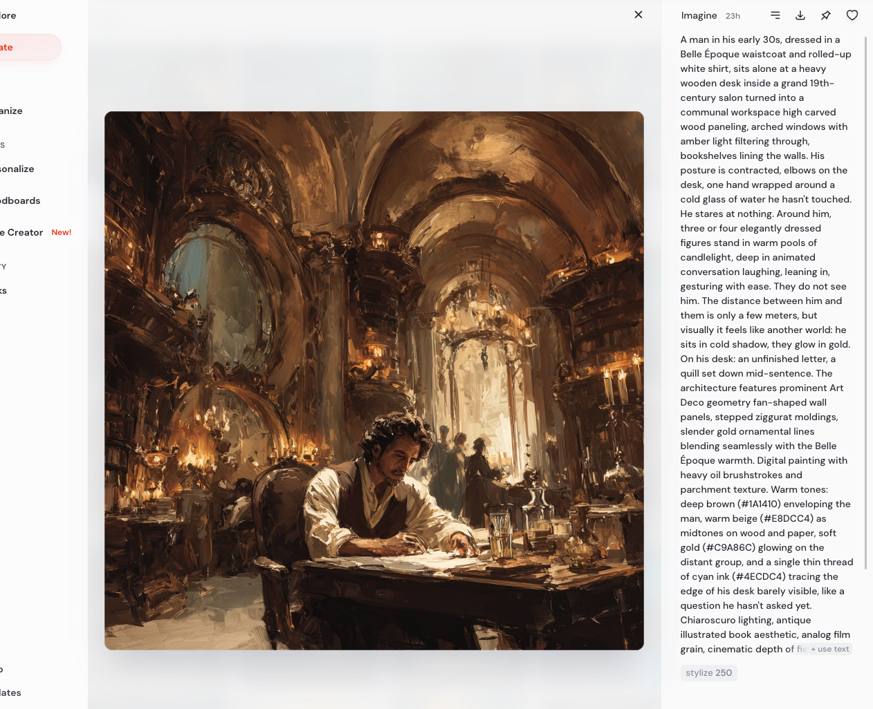 Référence style A — Intime pictural